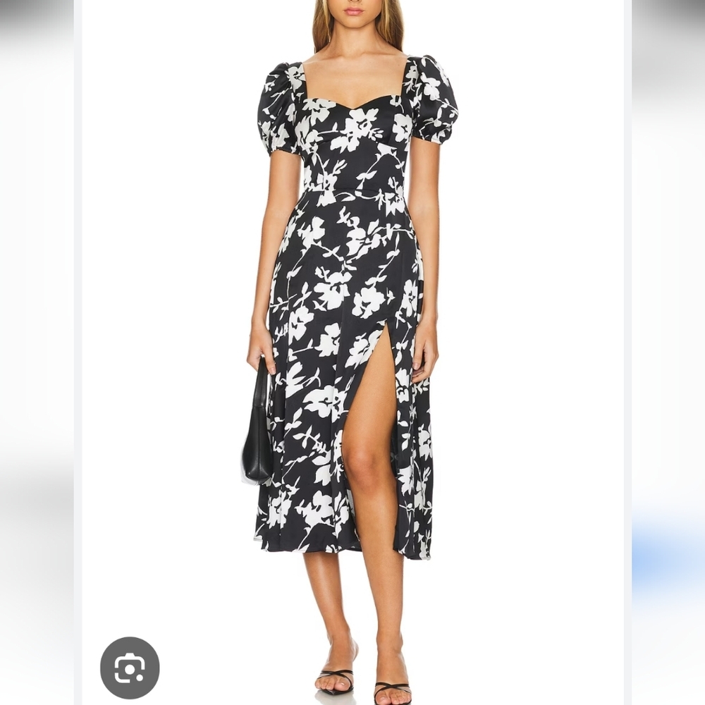 Bardot Gillian Midi Dress Black Floral NWT Sz 4